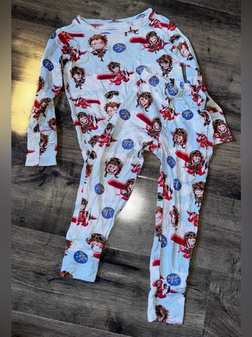 Posh Peanut Amelia Earhart Empowerment 2PC PJ Set 2T Bamboo Retired
